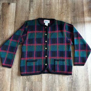 Tally Ho Plaid sweater - Green and Red